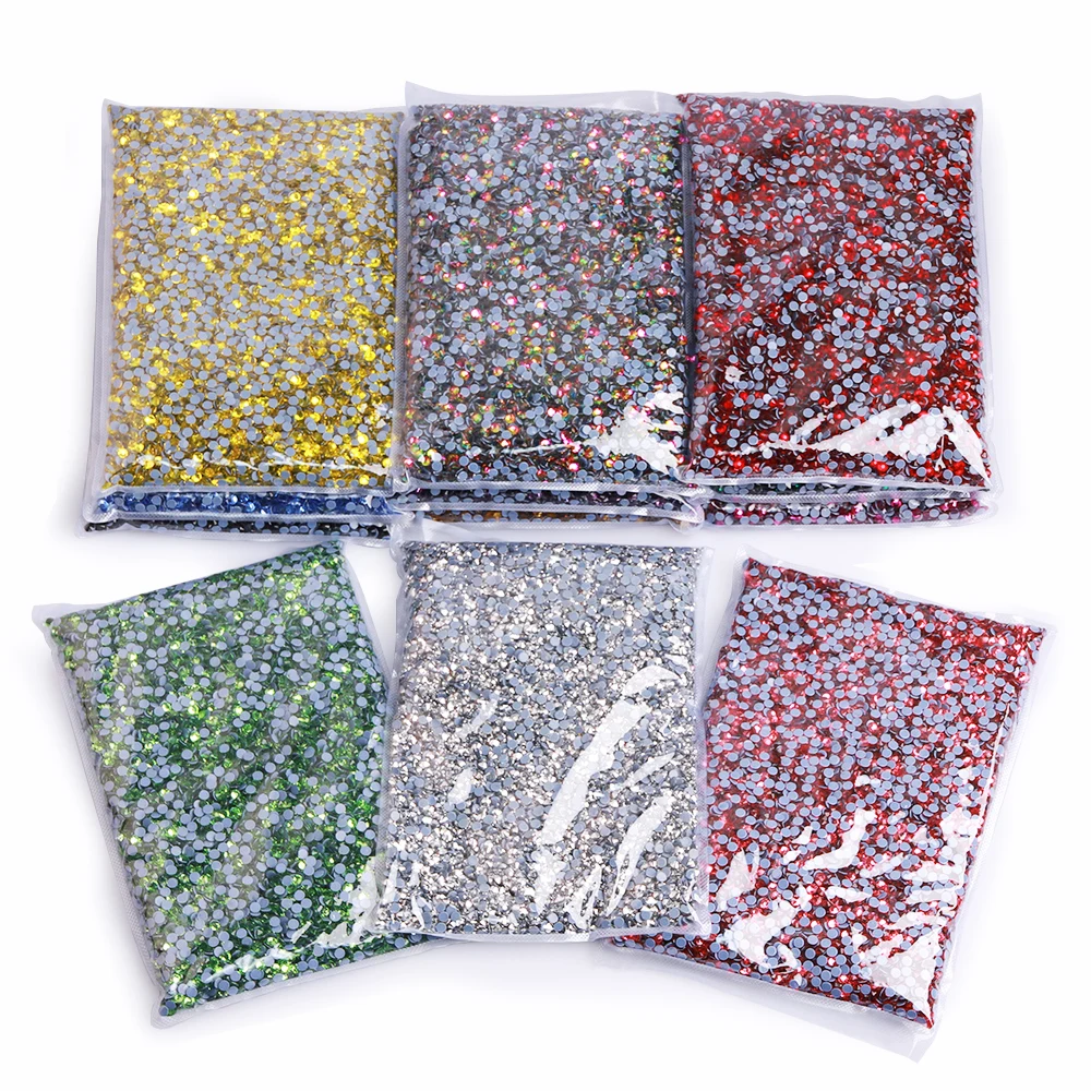 

14400Pcs Bulk Package Glass Hotfix Rhinestone SS3-SS20 Flatback Glitter Crystal AB Stones DIY Accessories for Clothes Nail Art