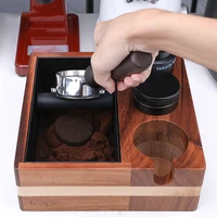 58mm wood coffee filter tamper holder knock box slag box espresso tamper mat stand cafe tools coffee accessories for barista
