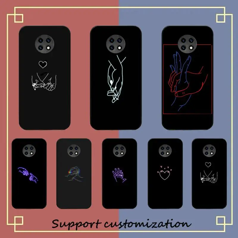 

Hand in hand love Phone Case For Xiaomi Redmi Note 8A 7 5 Note 8pro 8T 9Pro TPU Coque for note 6pro