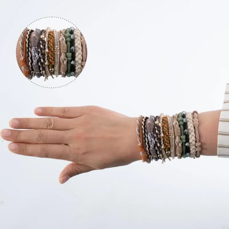 W0YA 24PCS Многопользование ручной плетения для волос эластики модные аксессуары