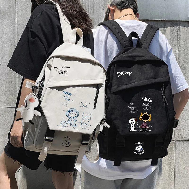 

Модный студенческий рюкзак Snoopy в стиле аниме унисекс, 36-55 л, очень вместительная Водонепроницаемая школьная сумка Kawaii, дорожная сумка для ко...