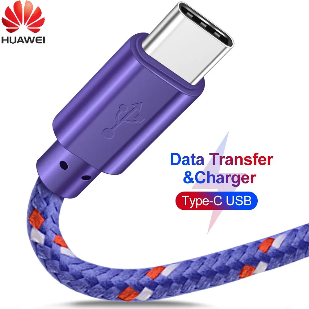 

Huawei USB Type C Cable Nylon Braided 1M 2M 3M Data Sync Fast Charging USB C Cable For Samsung S9 S10 Xiaomi Huawei P50 Type-c