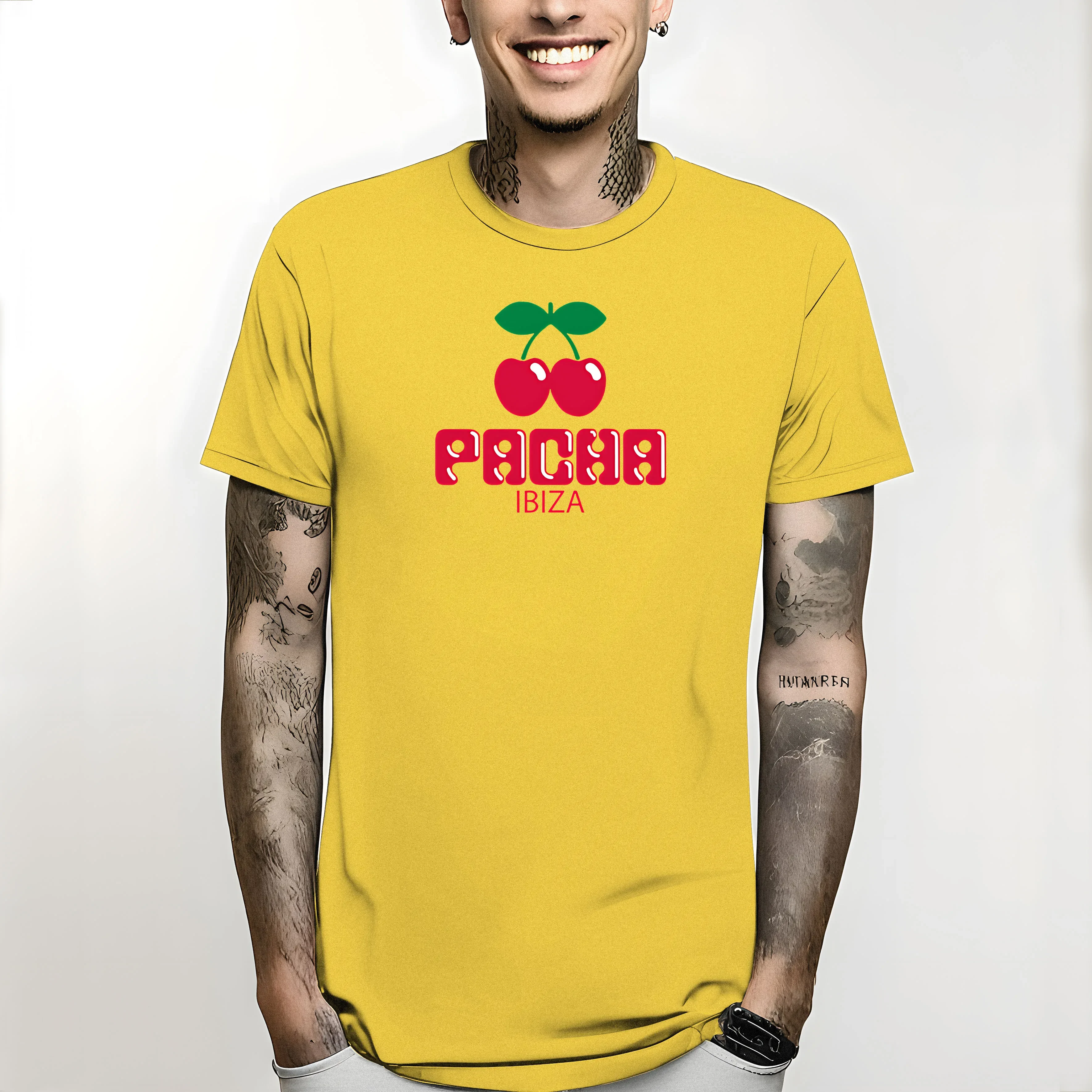 Фото Футболки PACHA IBIZA для взрослых и детей, одежда для домашних танцев, привилегии, белый остров, мужская одежда на заказ, одежда для манги в стиле Харадзюку №5