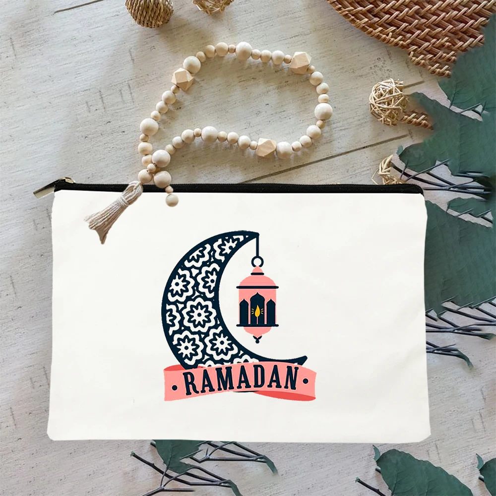 

Ramadan Printed Women Bead Organizers Clutches Handbag Zipper Makeup Pouch Bag Female Toiletries Travel Storage Ladies Present