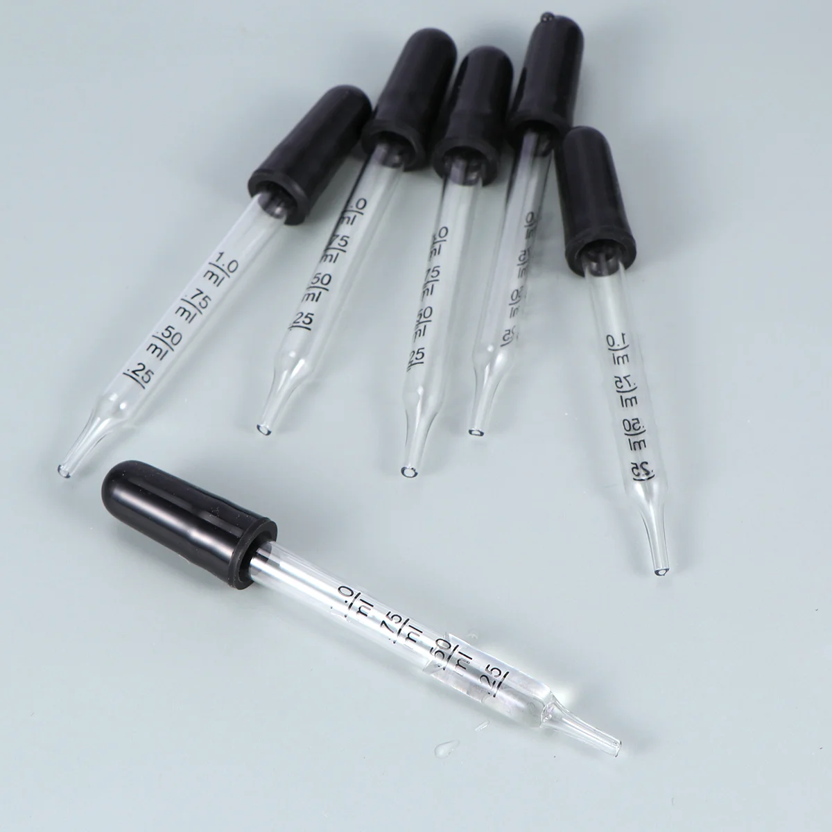 

1ML Glass Dropper Set- Graduated Transfer Pipettes with Scale/ Straight Pipette with Cap for School Laboratory Home, 20pcs