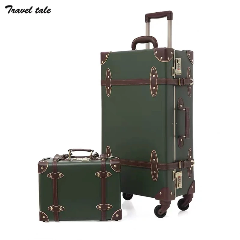 

TRAVEL TALE 20"24"26 Inch Women Retro Spinner Rolling Luggage Set Trolley Suitcase Trolley Bags With Wheels