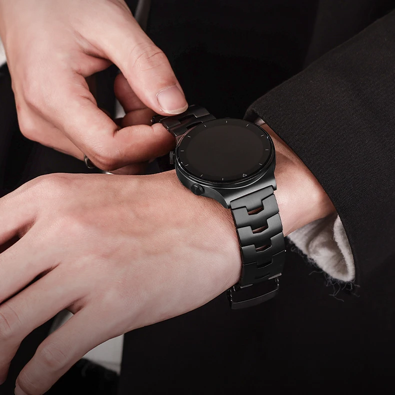 Universal Titanium Metal Strap 22mm for Samsung Watch 3 45mm S3 Watch Band for Huawei GT2 GT3 Pro 46mm Luxury Business Bracelet