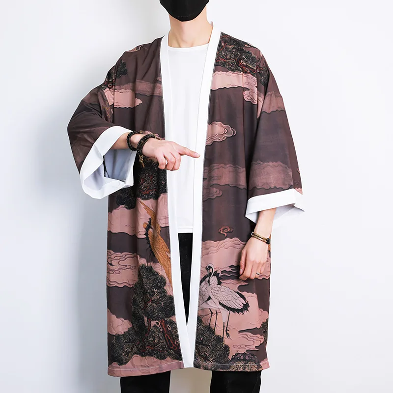 Мужской Свободный кардиган с принтом Повседневный Кардиган длинным рукавом в