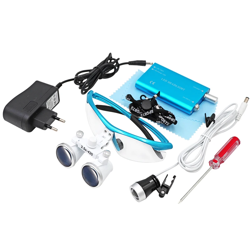 

Стоматологические лупы, стоматологические лабораторные медицинские лупы, увеличительные Бинокулярные 3,5x головные фонари, 1 комплект