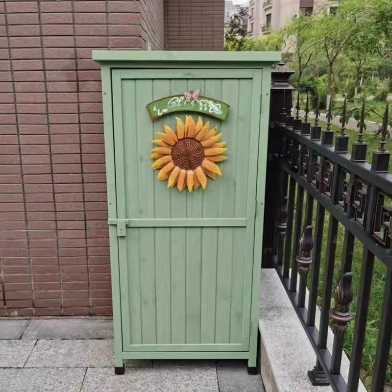

Storage Cabinet Outdoor Organize Lockers Garden Courtyard Villa Balcony Wooden Rain-Proof and Rot-Proof Tool Room