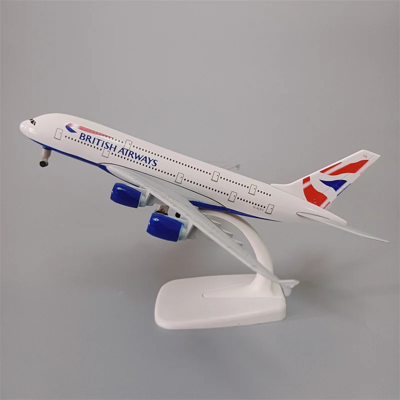 

20cm Alloy Metal Air UK British Airways AIRBUS 380 A380 Airlines Airplane Model Diecast Air Plane Model Aircraft w Landing Gears