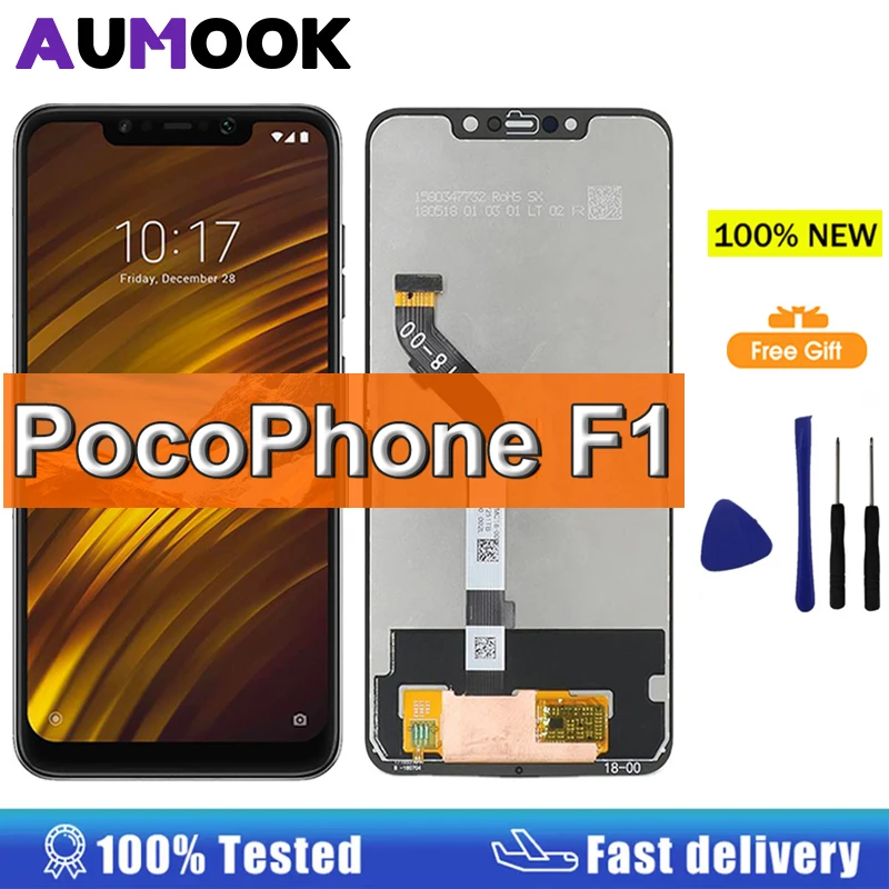 6 18 ''Дисплей Pocophone F1 для Xiaomi ЖК-дисплей с цифровым преобразователем