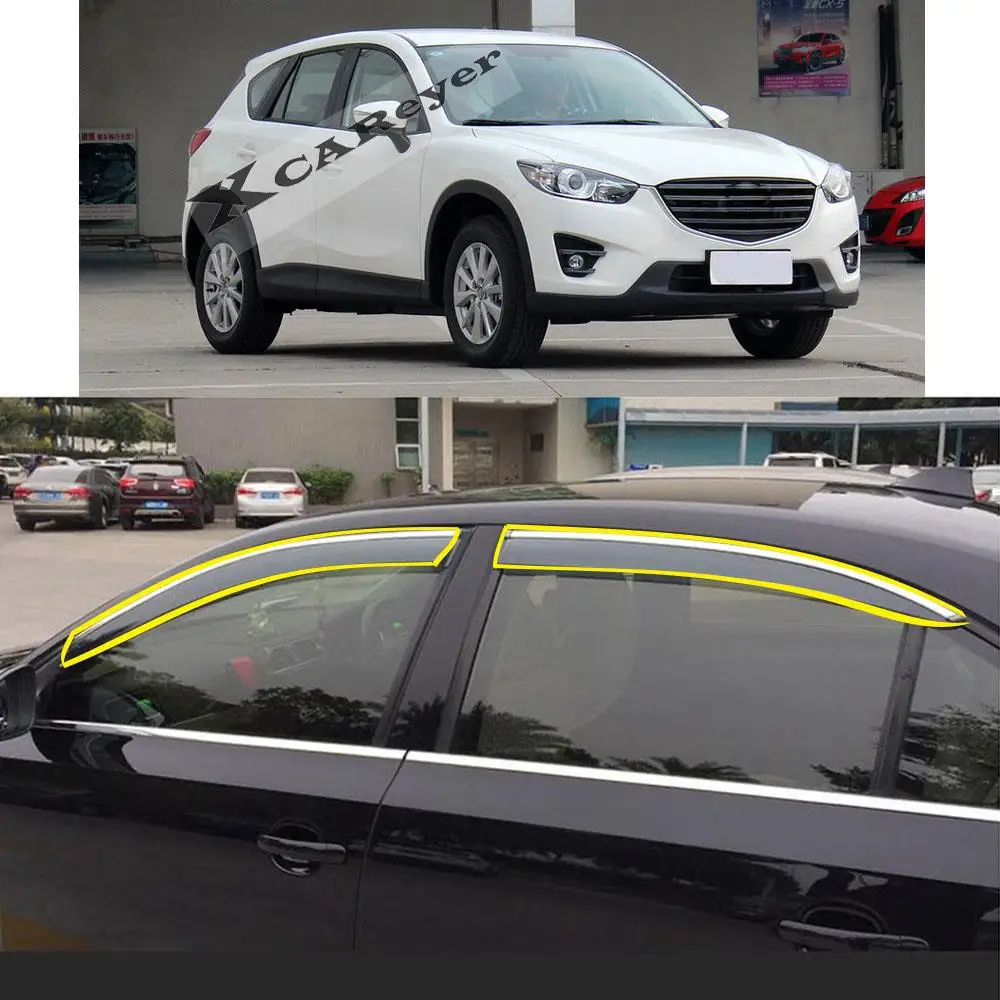 

Car Body Styling Sticker Plastic Window Glass Wind Visor Rain/Sun Guard Vent Weather Deflectors For MAZDA CX-5 CX5 2012-2016