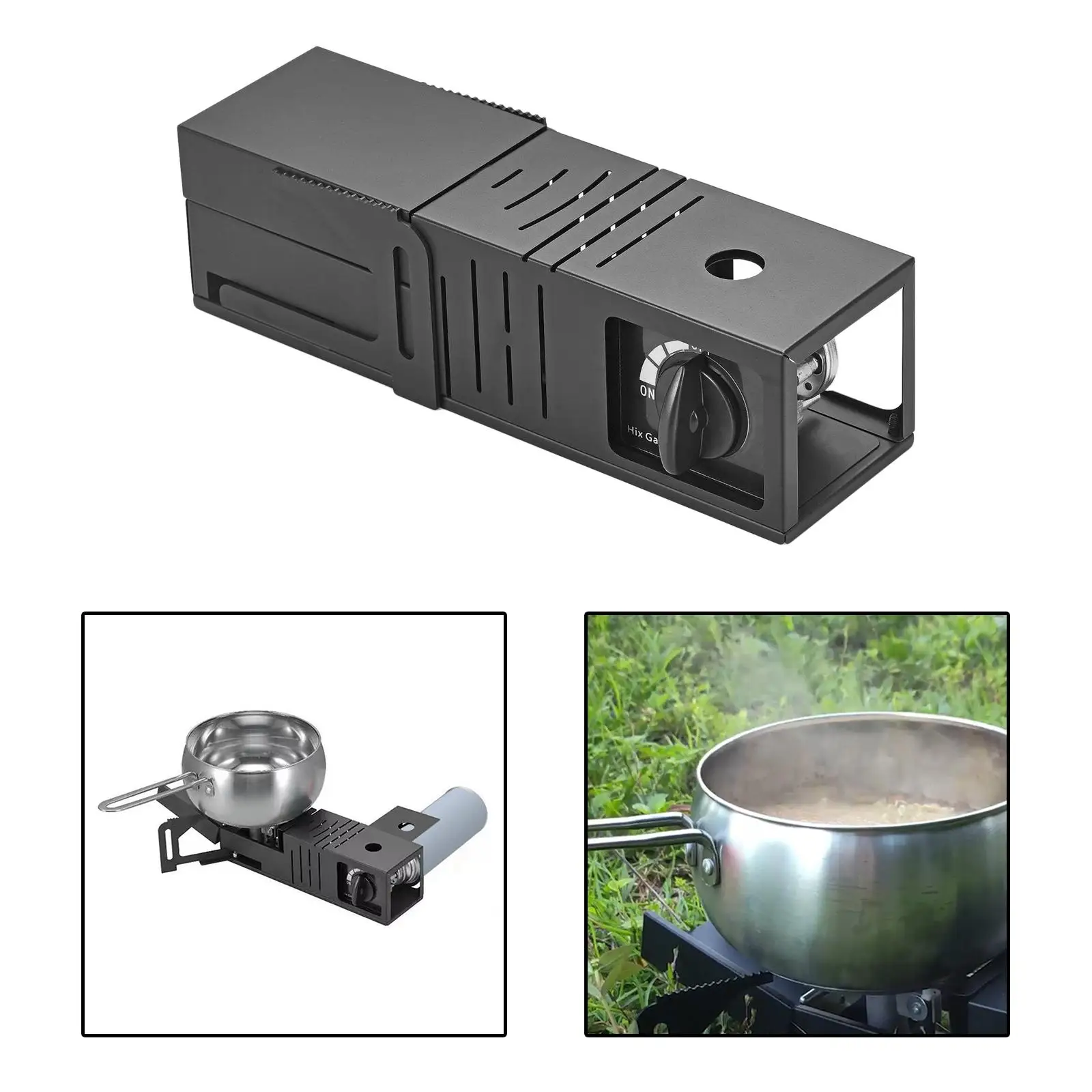 

Folding Camping Gas Stove Furnace Supplies with Piezo Ignition Cooker Card Type Stove Burner for Camping Tourist Fishing Picnic