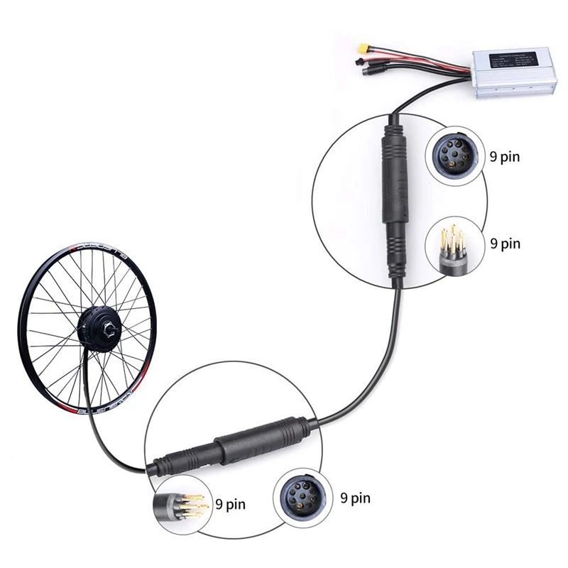 Удлинительный кабель для электрического велосипеда мама-папа 9-контактный