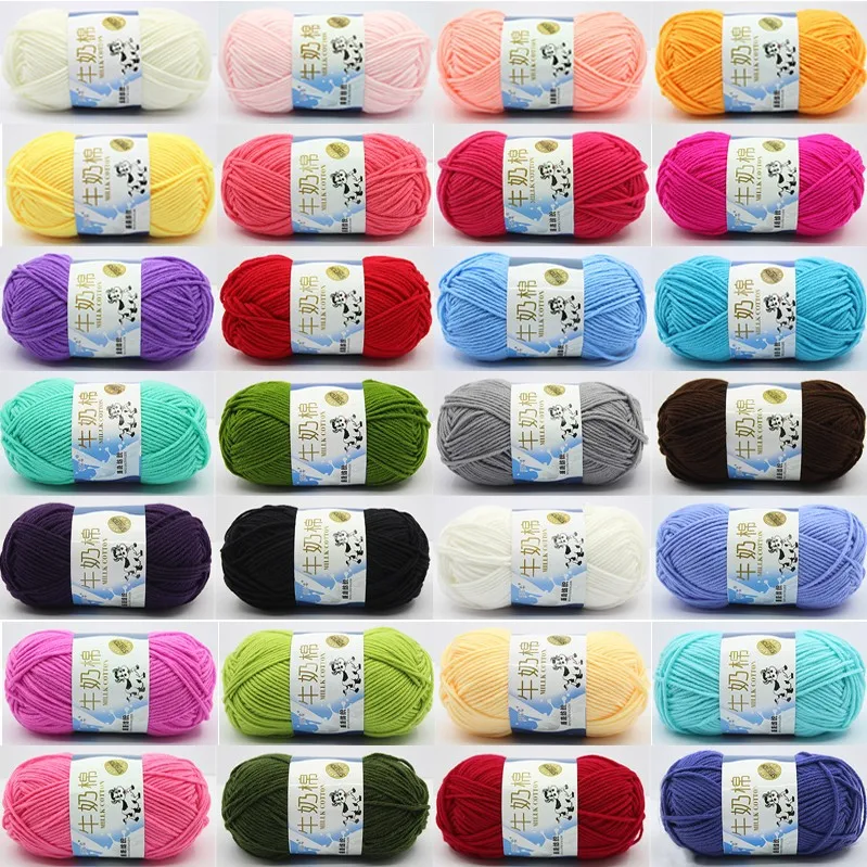 

Milk Cotton Yarn Fine Quality Hand-Knitting Thread Soft Warm DIY Cotton Threads Baby Wool For Hand Knitting Crochet Yarn 50g/set