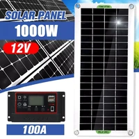 1000w solar panel 12v solar cell 10a 100a controller solar panel for phone rv car mp3 pad charger outdoor battery supply