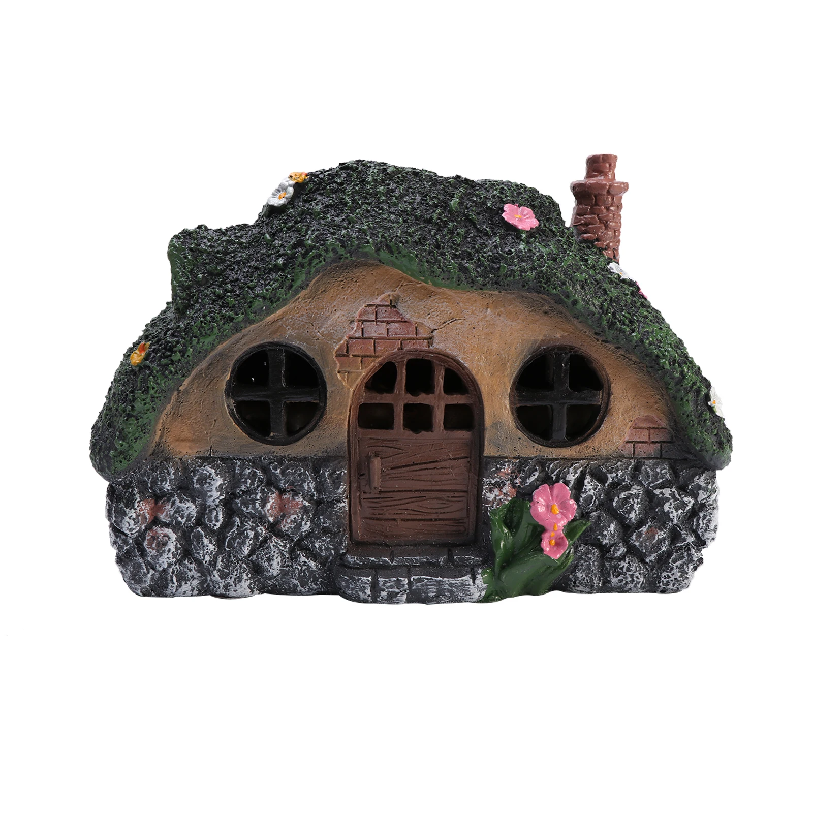 

Ornament Outdoor Sculpture House Shape Statue Light Garden Decor Waterproof IP44 Resin Solar Powered Landscaping Figurine Lawn