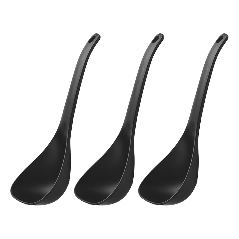 

3pcs Ramen Soup Spoons Plastic Long Handle Rice Spoons Noodles Soup Spoons