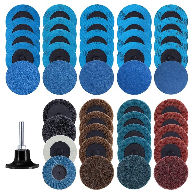 

Набор шлифовальных дисков из 45 предметов, 2-дюймовый шлифовальный диск с держателем 0,6 дюйма для полировки поверхности и удаления краски от ...