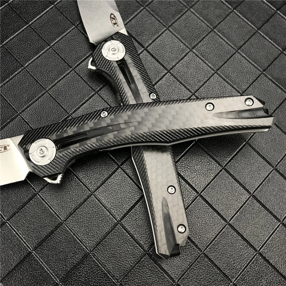 Складной карманный нож ZT 0707 55 дюймов лезвие из углеродного волокна с рукояткой D2