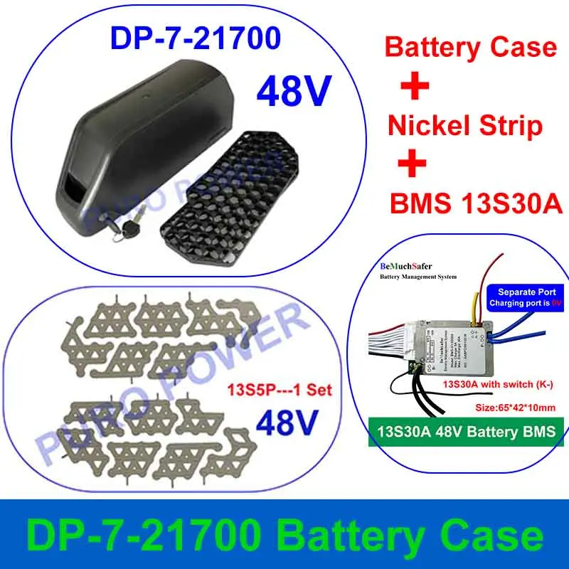 POLLY DP-7-21700 Battery Case Fit 70PCS 21700 Cells Empty Box DP-7 Downtube For DIY 36V 48V 52V E-Bike Battery 10S7P 13S5P 14S5P