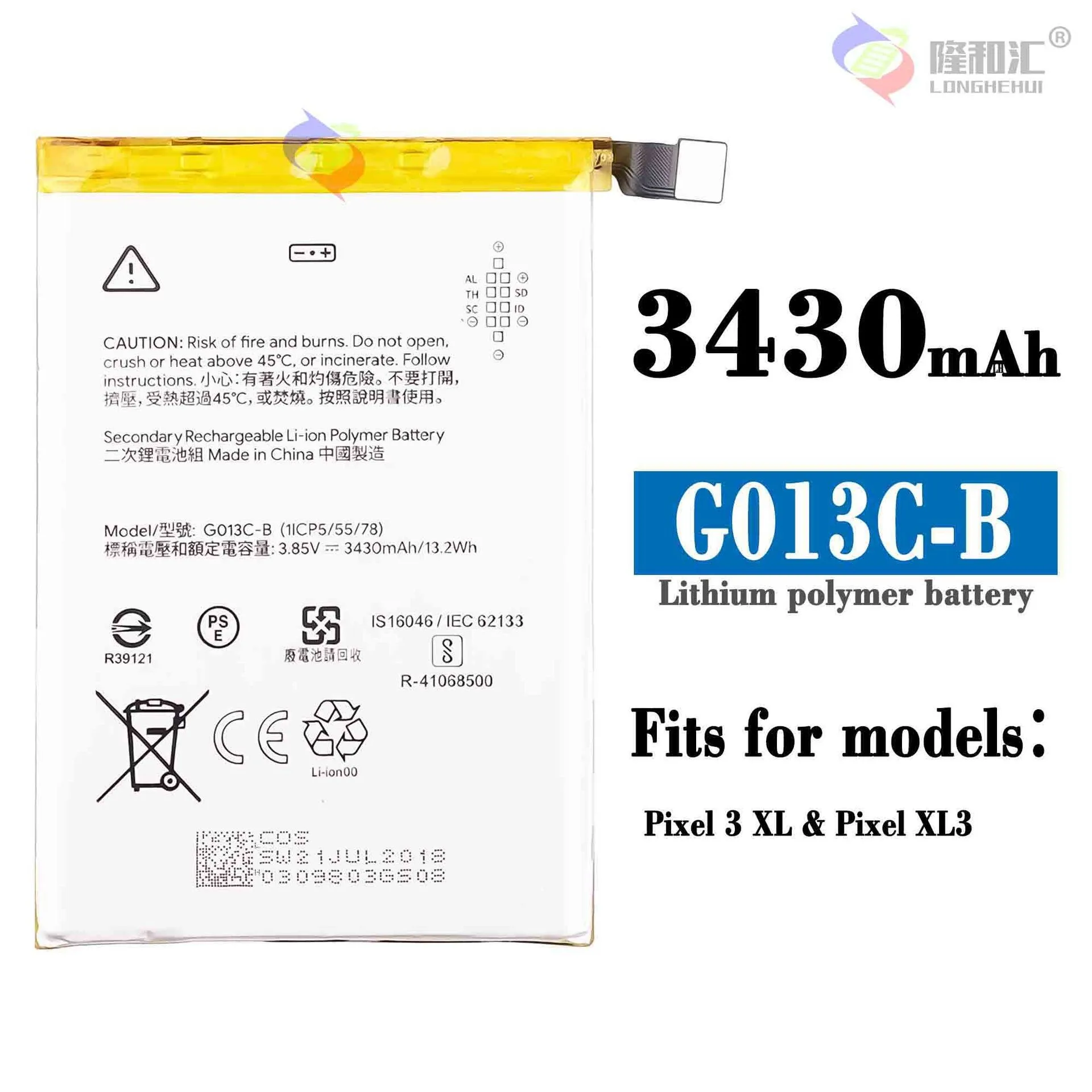 

Original New Phone G013C-B Battery For HTC Google G013C Pixel 3 XL XL3 in Stock