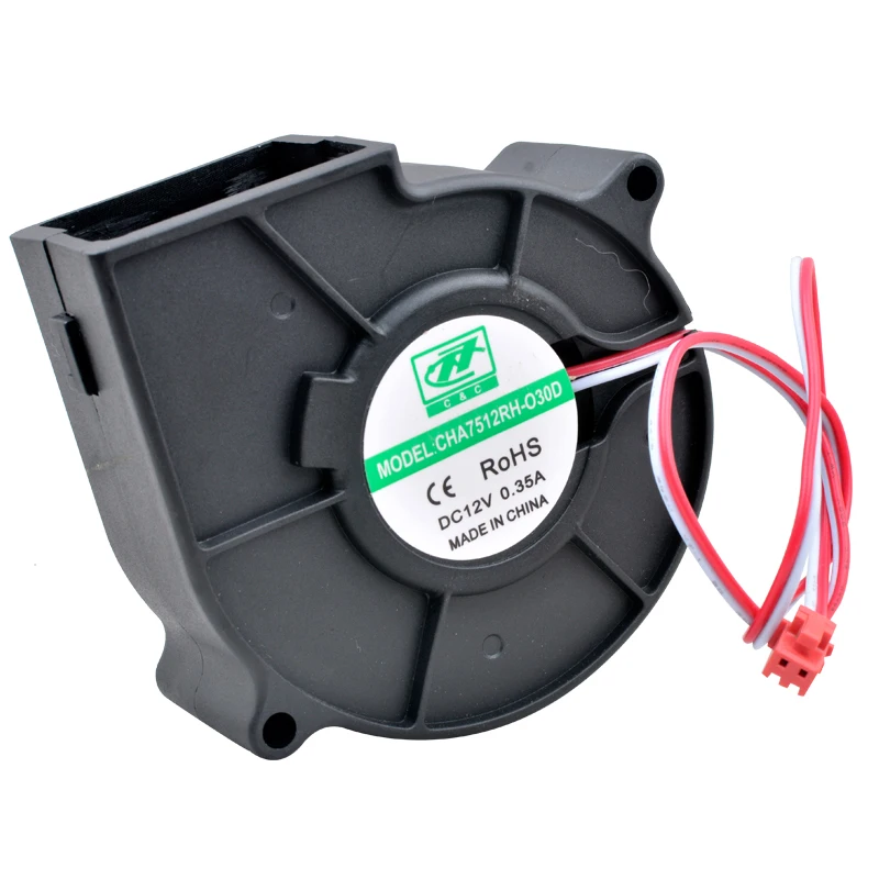 CHA7512RH-O30D 75mm blower fan 75x75x30mm DC12V 0.35A High air volume centrifugal turbo blower for humidifier atomizer