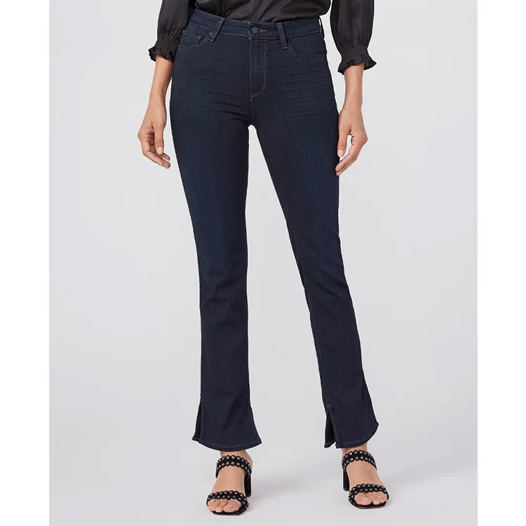 

Новые Модные Классические брендовые Роскошные Дизайнерские эластичные расклешенные брюки с высокой талией, облегающие джинсы без ворса дл...