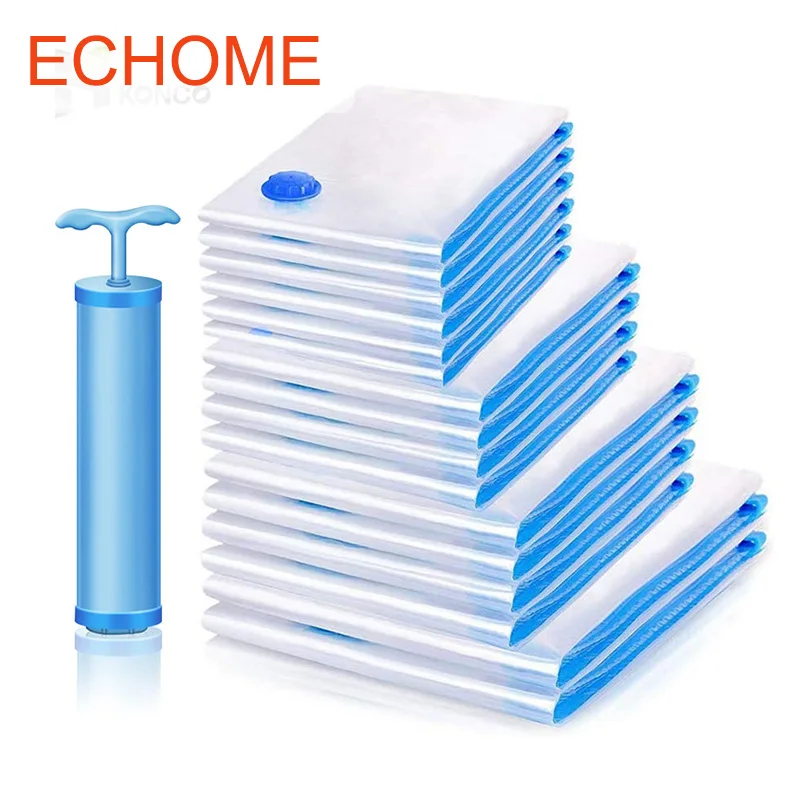 ECHOME Air Vacuum Bag Cotton Quilt Storage Transparent Storage Bag Air Extraction Home Travel Vacuum Compression Organizadores