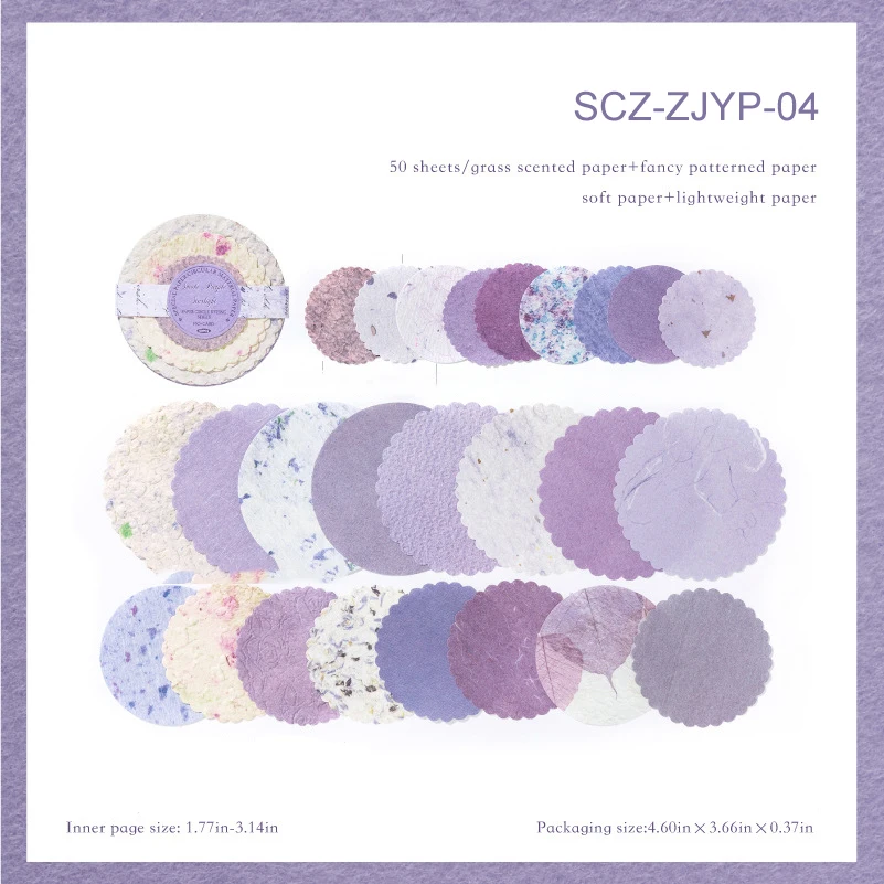 

JIANWU Paper Disc Series Vintage Round Letterpress Landscape Collage Scrapbook Material Paper Creative Junk Journal Stationery