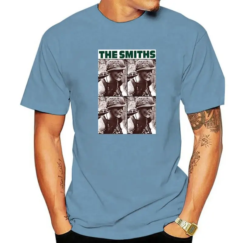 

The Smiths UK Винтаж рок-группа, новинка 1985, футболка Morrissey Marr с принтом нового мяса убийца, летняя Хлопковая мужская футболка, новая женская футбо...