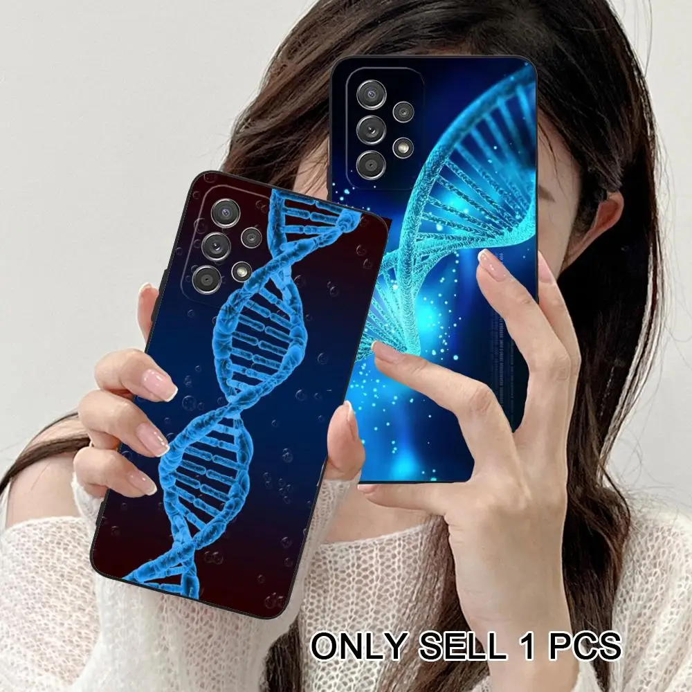 Фото Чехол для телефона Samsung Galaxy A26 25 24 23 22 21 17 16 15 14 13 12 11 5G с дизайном «ДНК и нейроны», мягкий, из ТПУ, противоударный №5