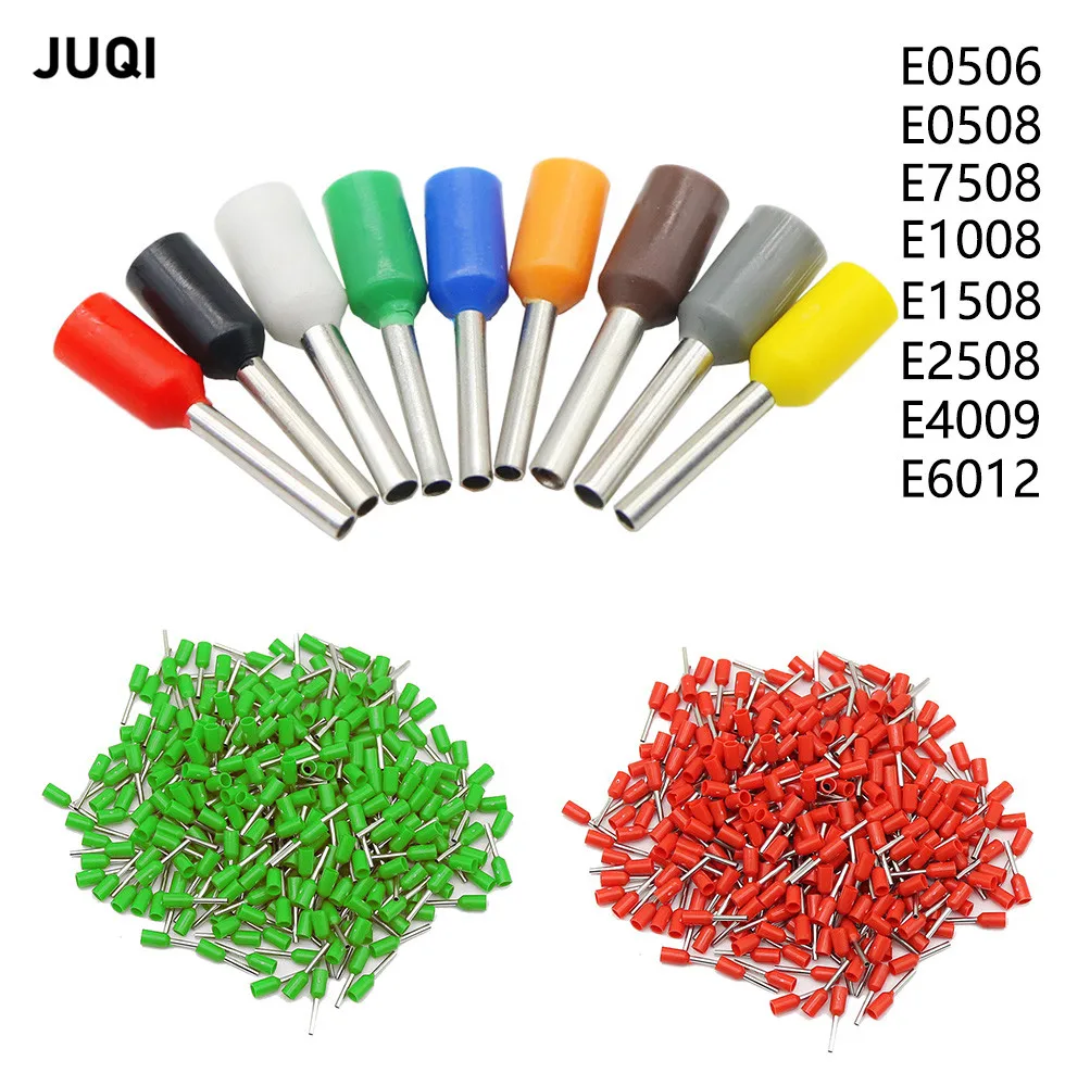 100 шт./упак. E0508 E7508 E1008 E1508 E2508 изолированные зажимы Клеммная колодка шнур концевой провод коннектор Электрический обжимной Терминатор