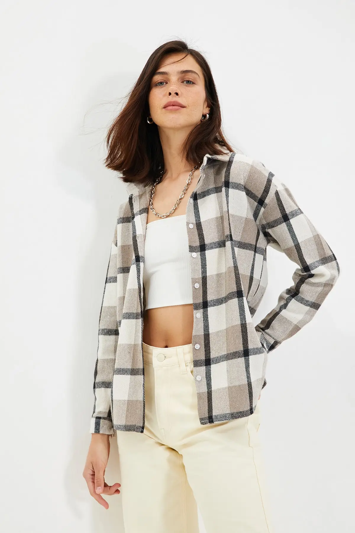 

Trendyol Lacing Detailed Shirt TWOAW22GO0744
