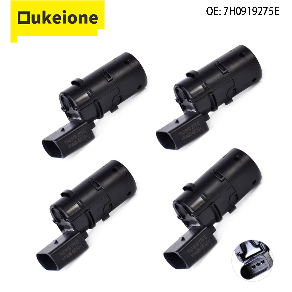 

4 Pcs Brand New PDC Parking Sensor for Audi A6 4B, C5 4F2, C6 4FH, C6 4F5, C6 7H0919275E 7H0919275B Direct Replacement 3 Pins