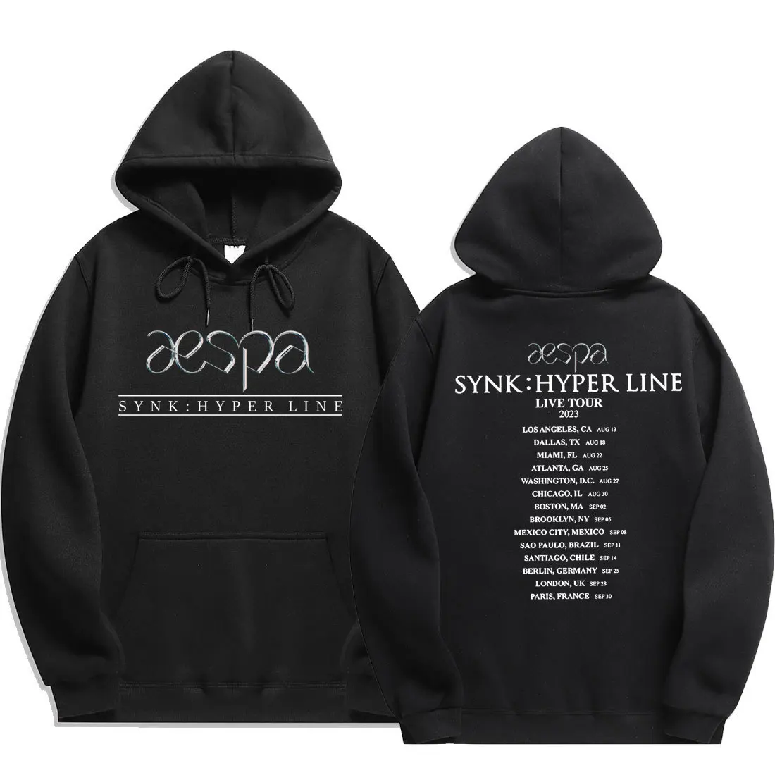 

KPOP AESPA SYNK : HYPER LINE LIVE TOUR 2023 Oversized Women/Men Hoodie Sweatshirt Long Sleeve Pullover Hooded Jacket Outerwear