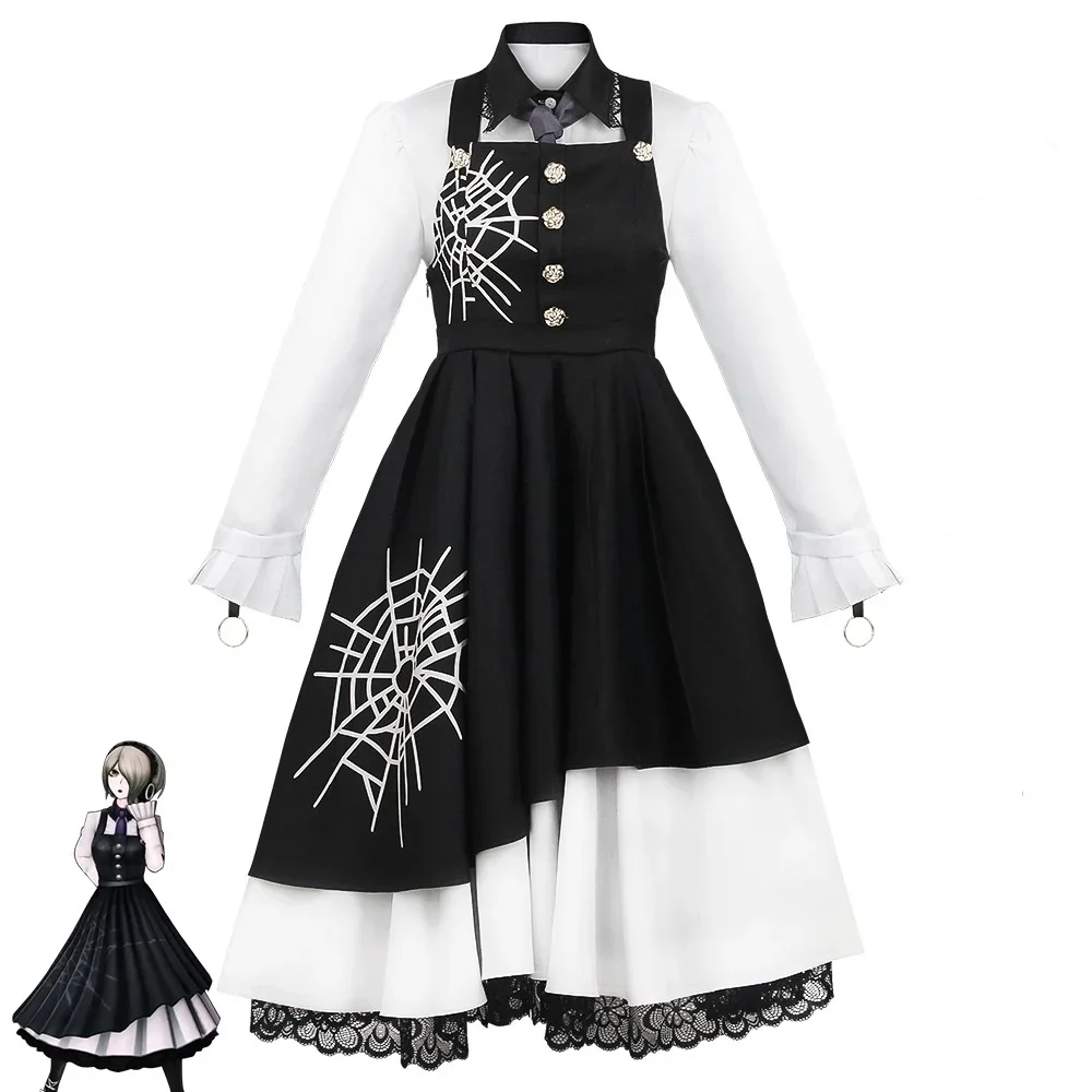 Аниме Danganronpa V3 Косплей Tojo Kirumi Костюм Униформа Горничной Наряд Одежда