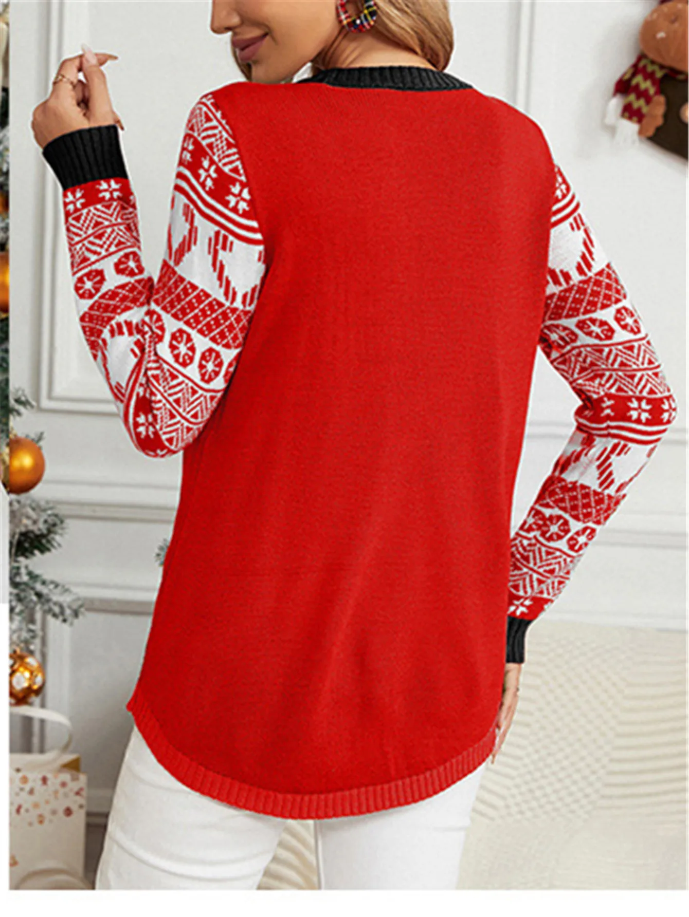 Уродливый рождественский свитер для пары в семье с вышивкой забавный пуловер Xams