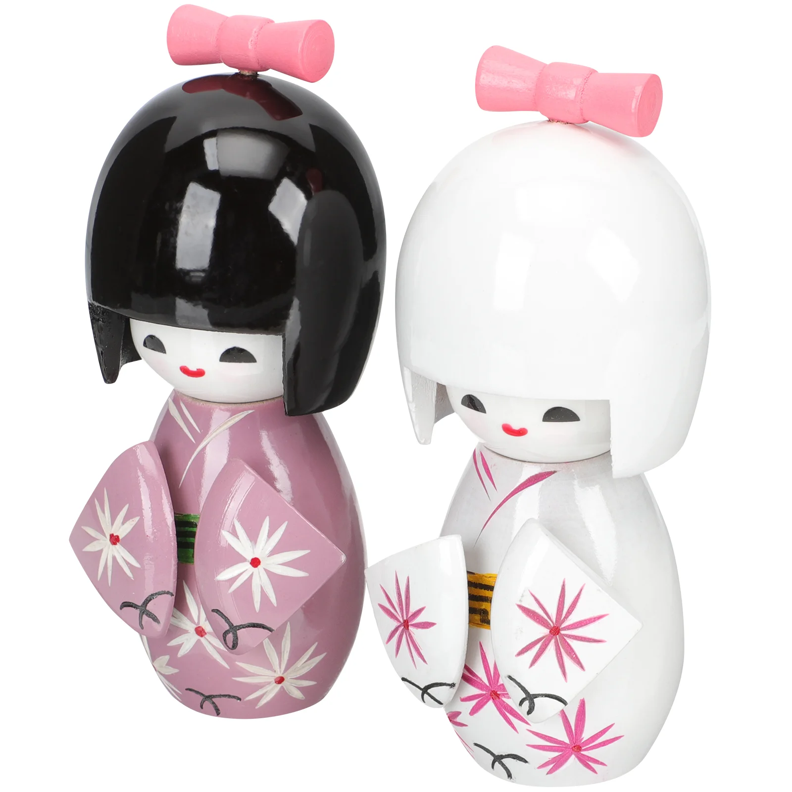

2Pcs Desktop Japanese Style Wood Kimono Japanese Wood Dolls Japanese Kimono