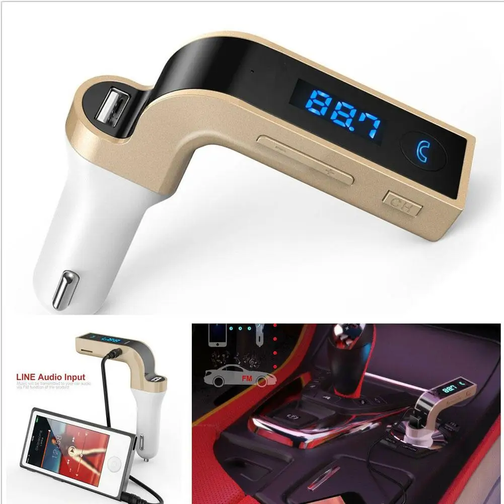 

1pc Car Kit Bluetooth Handsfree FM Transmitter Cigarette Lighter Type Radio MP3 Player USB Charger Car Automobile Accessory 12V