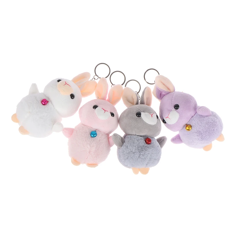 

1PC Cartoon Plush Stuffed Rabbit Dolls Bell Rabbit keychain Pendant Toys Bunny Plush Dolls Keyring Pendant Bag Car Pendant Toy