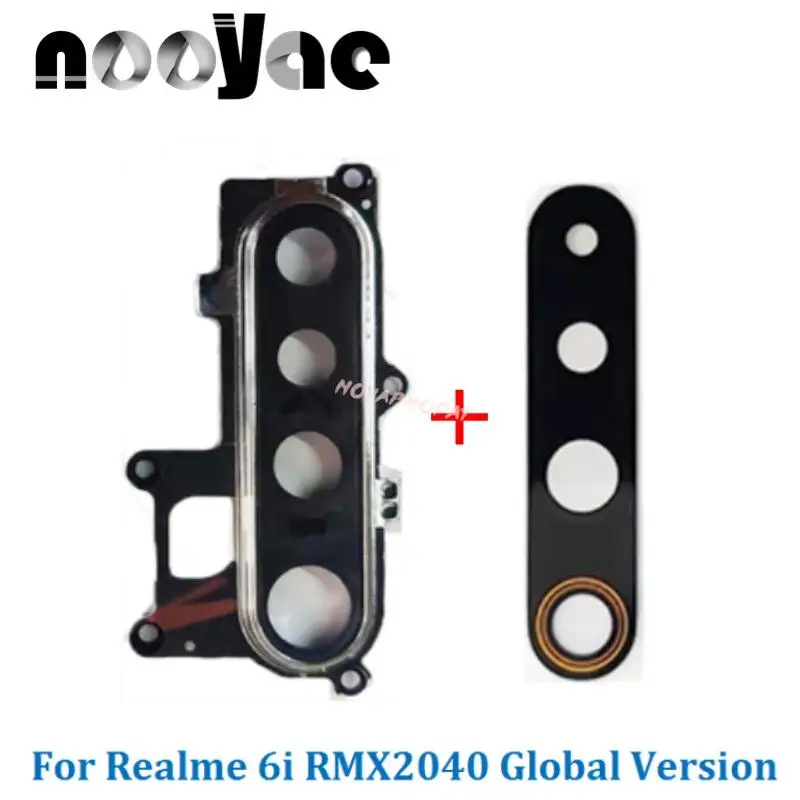 

Черный стеклянный объектив для задней камеры + фотография для Realme 6i RMX2040