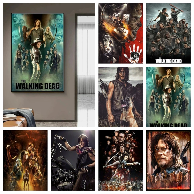 5D DIY Diamond PaintingThe Walking Dead Cross Stitch Kit Embroidery Horror Movie Full Drill Handmade Art Mosaic Home Decor Gift