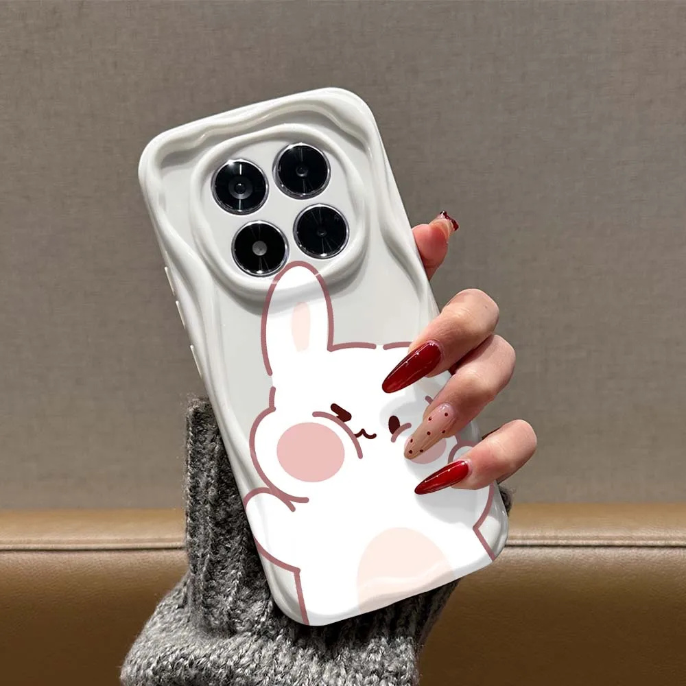Чехол для телефона с забавным рисунком кролика для Xiaomi Poco F8 F7 F6 F5 M8 M7 M6 X7 X6 X5 C85 Pro Ultra Plus, мягкий, волнистый, с эффектом масляной пленки (art.: 3920dc2b18aea) - 3920dc2b18aea