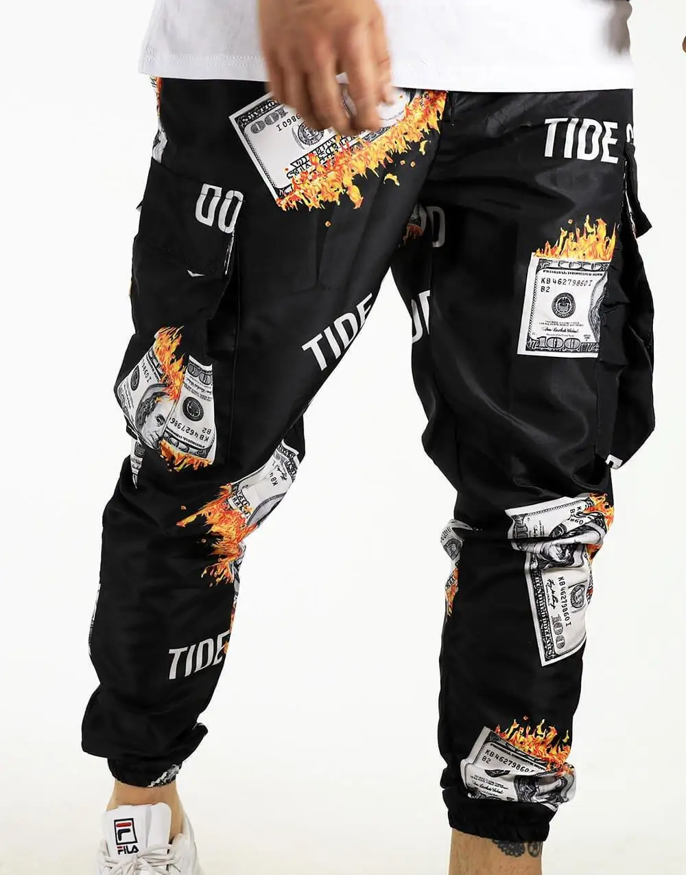 

Will Burning Dollar Black Cargo Pocket Digital Jogger Mens Tracksuit