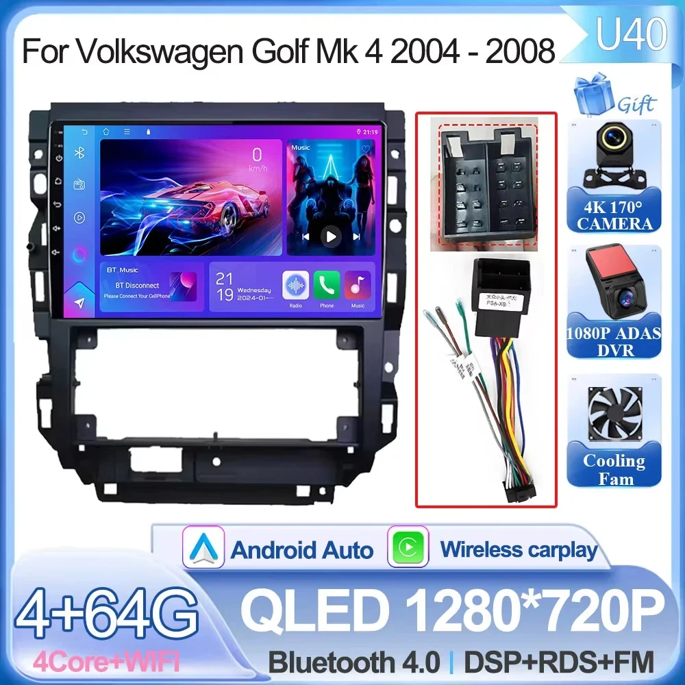 

Android 15 для Volkswagen Golf Mk 4 2004-2008, автомобильный радиоприемник, мультимедийный видеоплеер, навигация, GPS, Wi-Fi, Android Auto, без 2 Din 4G