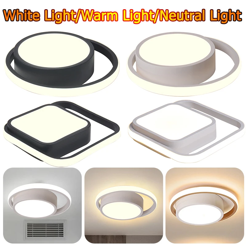 

LED Chandelier Three Colors Lamp Modern Style Ceiling Lamp Bedroom Light Simple Lighting Energy 86-265V Dining Room Lamp