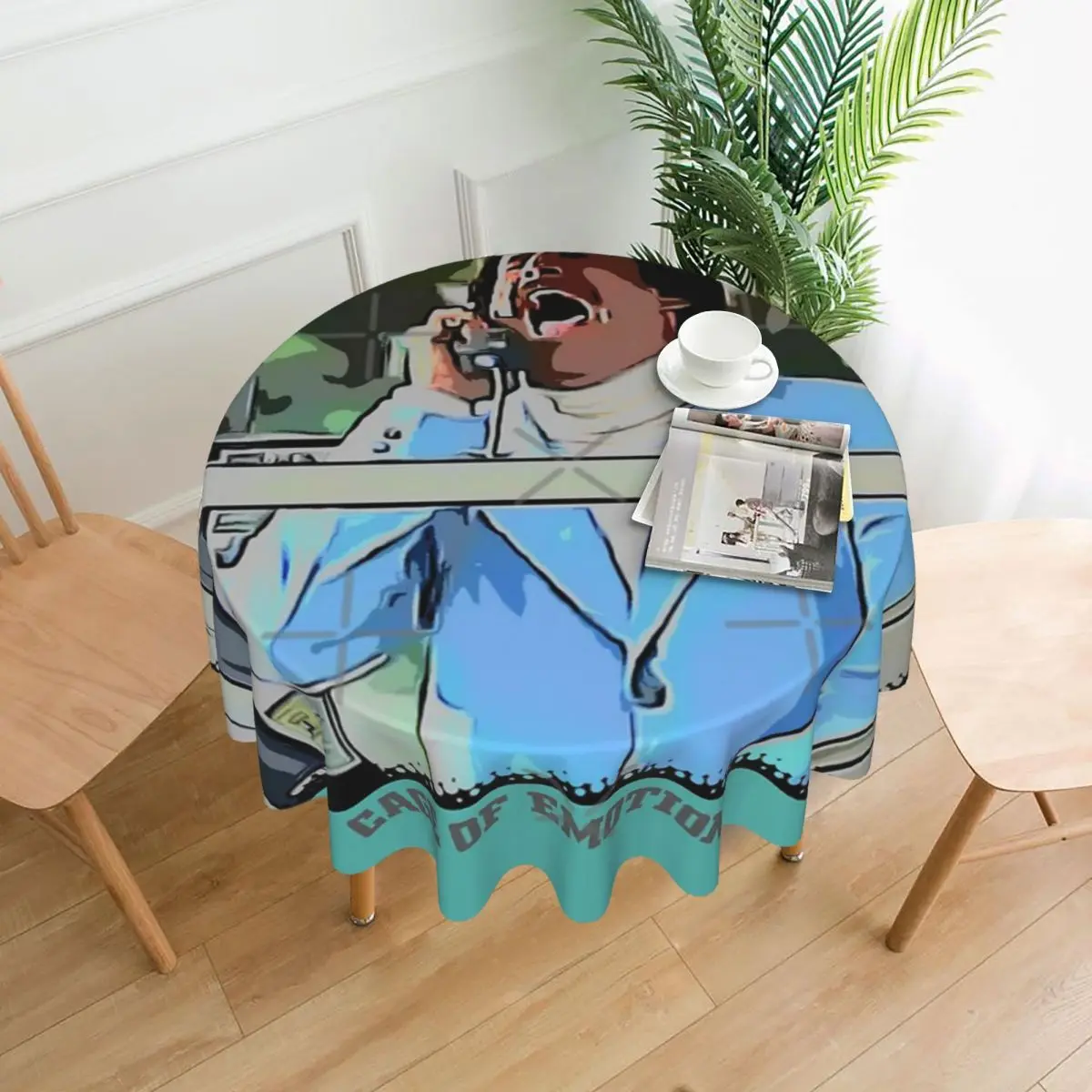 

Водонепроницаемая скатерть из стекла в виде клетки эмоций диаметром 60 дюймов, 152 см, праздничный Декор для дома