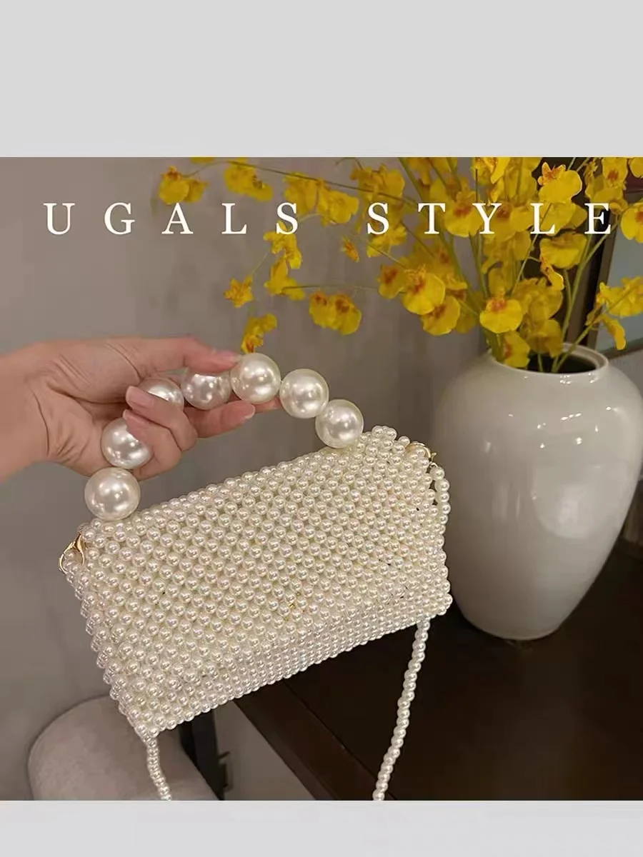 Роскошная модная женская сумка с грушей и бисером тканая вечерняя ручной работы